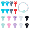 DICOSMETIC 18Pcs 9 Colors Food Grade Silicone Focal Beads SIL-DC0001-58-1