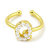 Rack Plating Brass Open Cuff Rings for Women RJEW-F162-01G-Q-2
