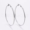 Tarnish Resistant 304 Stainless Steel Big Hoop Earrings X-EJEW-F105-05P-1