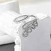 Brass Micro Pave Clear Cubic Zirconia Cuff Rings FS-WG905BE-01-2