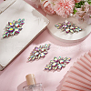 Fingerinspire 4Pcs Glass Cabochons(Hot Melt Adhesive On The Back) GGLA-FG0001-04-5
