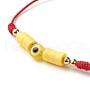 Flat Round with Evil Eye Resin Braided Beads Bracelet BJEW-JB07336-6