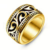 Vintage Totem Stainless Steel Wide Finger Rings for Men FS-WG9BFEA-03-2