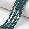 Electroplate Opaque Solid Color Glass Beads Strands EGLA-A034-P1mm-L06-1