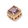 Rack Plating Brass Micro Pave Cubic Zirconia Beads KK-Z082-09G-2