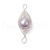 Copper Wire Wrapped Shell Pearl Connector Charms PALLOY-JF03114-02-3