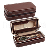 Rectangle 2 Slot PU Leather Watch Storage Zipper Boxes CON-WH0094-08B-1