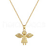 Angel 202 Stainless Steel Micro Pave Clear Cubic Zirconia Pendant Necklaces for Women FS-WG8FAC4-01-6