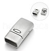 Tarnish Resistant Matte 304 Stainless Steel Rectangle Magnetic Clasps with Glue-in Ends STAS-E089-64P-1