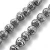 Electroplated Natural Lava Rock Beads Strands G-A251-D01-01F-2