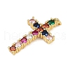 Brass Micro Pave Cubic Zirconia Pendants KK-S526-06G-B-2