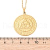 Flat Round with Trinity Knot 304 Stainless Steel Pendant Necklaces NJEW-H059-03G-5