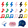 AHADERMAKER 72Pcs 18 Styles  Musical Note & Lightning Bolt Cartoon Embroidery Thread Embroidery Ornaments Accessories DIY-GA0006-58-1