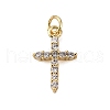 Brass Micro Pave Clear Cubic Zirconia Pendants KK-WH0035-79-1