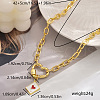 Romantic Ocean-themed Brass Clear Cubic Zirconia with Enamel Heart Pendant Necklaces for Women XQ8742-2-3