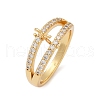 Brass Micro Pave Cubic Zirconia Finger Rings for Women RJEW-F182-02G-4