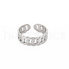 304 Stainless Steel Curb Chain Open Cuff Ring for Women RJEW-S405-195P-1