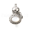 Brass Micro Pave Cubic Zirconia Shell Pendants KK-D356-17P-1