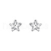 925 Sterling Silver Clear Cubic Zirconia Star Stud Earrings CK5950-5