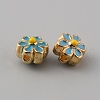 Light Gold Tone Alloy Enamel Beads ENAM-WH0057-43F-1