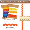 Gorgecraft 4 Cards 2 Styles  Polyester Wavy Fringe Trim Ribbon DIY-GF0009-48B-2