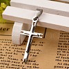 304 Stainless Steel Cross Pendants STAS-I035-27B-1