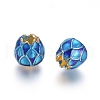 Golden Plated Alloy European Beads MPDL-L029-Q01-G-2