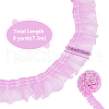8 Yard Polyester Pleated Lace Ribbon OCOR-WH0078-159B-2