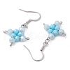 Rhombus Glass Beaded Dangle Earrings EJEW-JE05768-4