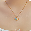 Fashionable Mini Brass Pave Cubic Zirconia Fish Pendant Necklaces for Daily Wear AM3554-1-3