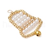 Glass Pearl Beads Pendants PALLOY-JF03120-01-3