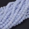 Round Natural Blue Lace Agate Bead Strands G-F289-27-6mm-1