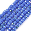 Electroplate Opaque Solid Color Glass Beads Strands EGLA-A044-P2mm-L32-1