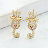 Cat Shape Brass Stud Earrings KD7276-1
