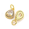 Brass Micro Pave Clear Cubic Zirconia Charms KK-G490-20G-2