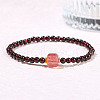 Natural Garnet Round Beads Stretch Bracelets WG583E5-06-1