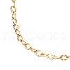 304 Stainless Steel Textured Cable Chain Bracelet Making AJEW-JB01342-01-3