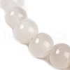 Natural White Agate Rondelle Graduated Beaded Necklaces for Women Men NJEW-K388-02W-2