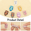 CHGCRAFT 14Pcs 7 Colors Owl Food Grade Eco-Friendly Silicone Focal Beads SIL-CA0003-09-5