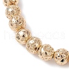 Electroplated Natural Lava Rock Round Beads Stretch Bracelets for Women Men BJEW-JB11982-02-3