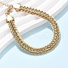 304 Stainless Steel Wheat Chain Bracelets for Women BJEW-C103-04G-2