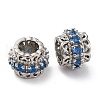 Brass Micro Pave Cubic Zirconia European Beads KK-H513-06P-2