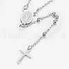 Non-Tarnish 304 Stainless Steel Rosary Bead Necklaces X-NJEW-I205-14P-2