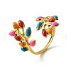 304 Stainless Steel Enamel Cuff Rings RJEW-D309-01G-2