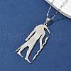 304 Stainless Steel Egyptian Ancient God Anubis Pendant Necklaces NJEW-D318-06P-2