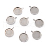 Tarnish Resistant 201 Stainless Steel Pendant Cabochon Settings STAS-I137-02B-1