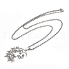 Gothic 304 Stainless Steel Hollow Moon Woman Pendant Necklaces NJEW-K283-04P-2