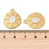 304 Stainless Steel Natural White Shell Pendants STAS-L288-05G-02-3