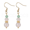 Round Natural Malaysia Jade & Rose Quartz Beaded Necklace & Bracelet & Dangle Earring Sets SJEW-JS01333-3