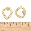 Rack Plating Brass Micro Pave Clear Cubic Zirconia Stud Earrings for Women EJEW-C125-18G-5